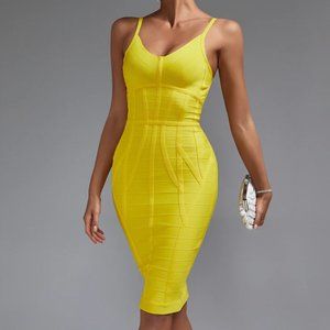 Lemon Bandage Midi Dress